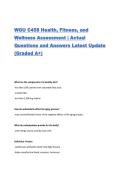 WGU C458 Health&comma; Fitness&comma; and Wellness Assessment &vert; Actual Questions and Answers Latest Update &lpar;Graded A&plus;&rpar;