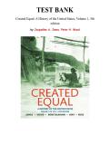 Test Bank for Created Equal&colon; A History of the United States&comma; Volume 1 &lpar;5th Edition&rpar; by Jacqueline A&period; Jones&comma; Peter H&period; Wood&comma; Chapter 1-15 &vert; All Chapters