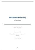 Samenvatting Kwaliteitsbeheersing - 17&sol;20 eerste zit 