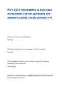 WGU C273 Introduction to Sociology Assessment &vert; Actual Questions and Answers&vert; Latest Update &lpar;Graded A&plus;&rpar;