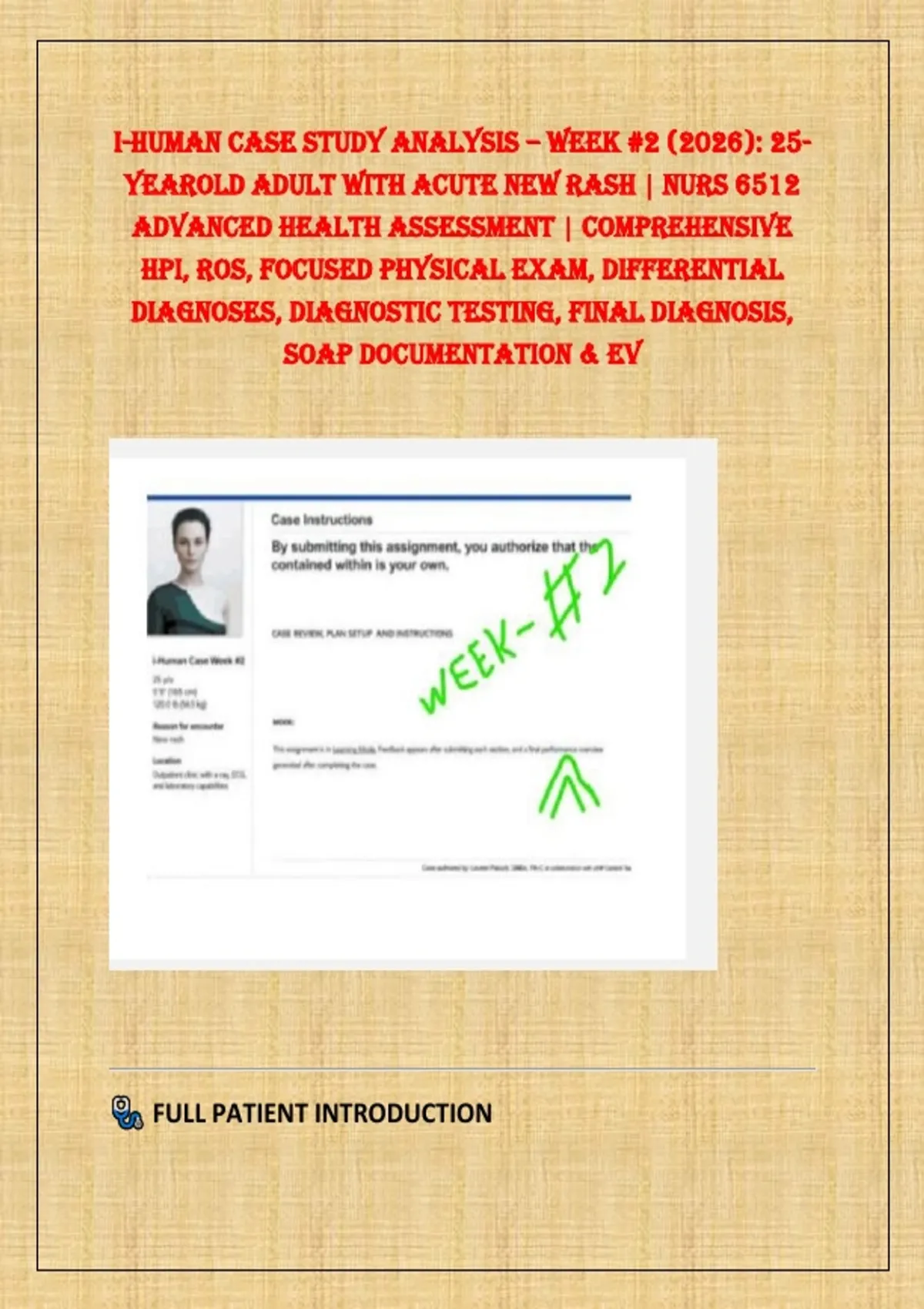 i-Human CASE STUDY ANALYSIS – Week #2 (2026): 25 YearOld Adult with ...