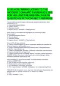 S-100&period;HCB&colon; INTRODUCTION TO THE INCIDENT COMMAND SYSTEM &lpar;ICS 100&rpar; FOR HEALTHCARE&sol;HOSPITALS EXAM QUESTIONS WITH CORRECT ANSWERS