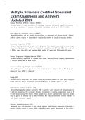 Multiple Sclerosis Certified Specialist Exam Questions and Answers Updated 2026