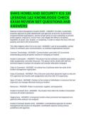 SHHS HOMELAND SECURITY ICS 100 LESSONS 1&2 KNOWLEDGE CHECK EXAM REVIEW SET QUESTIONS AND ANSWERS