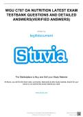WGU C787 OA NUTRITION LATEST EXAM TESTBANK QUESTIONS AND DETAILED ANSWERS &lpar;VERIFIED ANSWERS&rpar;