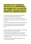 FACHE BOG ACTUAL EXAMINATION PRACTICE TEST 2026 COMPREHENSIVE ONE HUNDRED EIGHTY PLUS QUESTIONS WITH CORRECTLY ANALYZED DETAILED ANSWERS WELL ORGANIZED GRADED A&plus;