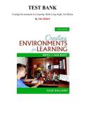 Test Bank for Creating Environments for Learning&colon; Birth to Age Eight 3rd Edition by Julie Bullard&comma; Chapter 1-19 &vert; All Chapters