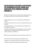 FACHE EXAM FLASHCARDS ACHE BOARD OF GOVERNORS ACTUAL PAPER 2026 QUESTIONS WITH VERIFIED ANSWERS GRADED A&plus;