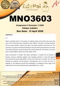 MNO3603 Assignment 2 &lpar;COMPLETE ANSWERS&rpar; Semester 1 2026 - DUE  April 2026