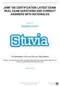 JAMF 100 CERTIFICATION LATEST EXAM REAL EXAM QUESTIONS AND CORRECT ANSWERS WITH RATIONALES
