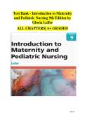 Introduction to Maternity & Pediatric Nursing&comma; 9th Edition &ndash; Complete Exam Preparation Guide &vert; Full Instructor Test Bank with Verified Q&A for Confident Learning by Gloria Leifer