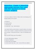 Networking - Chapter 4&colon; Networking Addressing & Services Test&period; Latest 2026-2027&period; Questions & Correct Answers&period; Graded A