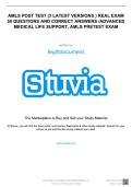 AMLS POST TEST &lpar;3 LATEST VERSIONS&rpar; REAL EXAM 50 QUESTIONS AND CORRECT ANSWERS &sol;ADVANCED MEDICAL LIFE SUPPORT&comma; AMLS PRETEST EXAM QUESTIONS AND CORRECT ANSWERS &lpar;VERIFIED ANSWERS&rpar;