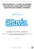 AAAE CM MODULE 1-4&comma; AAAE CM TRAINING&comma; AAAE CM FINAL EXAM COMPLETE EXAM QUESTIONS AND CORRECT ANSWERS