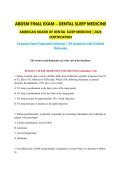 ABDSM FINAL ACTUAL EXAM 2026&sol;2027 &vert; Dental Sleep Medicine &vert; American Board of Dental Sleep Medicine &vert; 120 Questions with Detailed Rationales &vert; Pass Guaranteed - A&plus; Graded