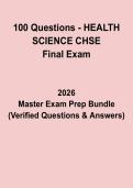 100 Questions Health Science Final Exam NCHSE PDF &vert; Certification Test Prep Guide