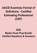 AACEI CEP Examinee Definitions Format PDF &vert; Certified Estimating Professional Exam Prep Guide