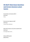 NC BLET State Exam Questions and Correct Answers&vert; Latest Update