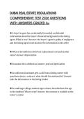 DUBAI REAL ESTATE REGULATIONS COMPREHENSIVE TEST 2026 QUESTIONS WITH ANSWERS GRADED A&plus;