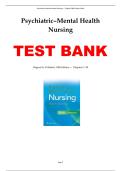 TEST BANK Psychiatric Mental Health Nursing &lpar;10th Edition&rpar; complete test bank for chapters 1&ndash;24