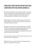 DUBAI REAL ESTATE REGULATIONS EXAM 2026 QUESTIONS WITH SOLUTIONS GRADED A&plus;