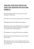 DUBAI REAL ESTATE REGULATIONS EXAM SCRIPT 2026 QUESTIONS WITH SOLUTIONS GRADED A&plus;