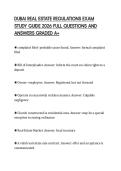DUBAI REAL ESTATE REGULATIONS EXAM STUDY GUIDE 2026 FULL QUESTIONS AND ANSWERS GRADED A&plus;