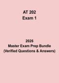 AT 202 Exam 1 Questions & Answers PDF &vert; Course Test Prep Study Guide