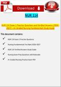 NUR 114 Exam 1 Practice Questions with Verified Answers &ndash; Nursing Fundamentals 2026&ndash;2027