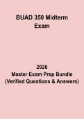 BUAD 350 Midterm Exam Questions & Answers PDF &vert; Business Administration Test Prep Guide