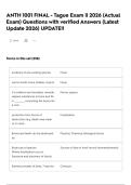 ANTH 1001 FINAL - Tague Exam &vert;&vert; 2026 &lpar;Actual Exam&rpar; Questions with verified Answers &lpar;Latest  Update 2026&rpar; UPDATE&excl;&excl;  