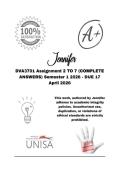 DVA3701 Assignment 2 TO 7 &lpar;COMPLETE ANSWERS&rpar; Semester 1 2026 - DUE 17 April 2026&semi; 100&percnt; Correct solutions and explanations&period; 