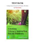 Test Bank for Creating Literacy Instruction for All Students 10th Edition by Thomas Gunning&comma; Chapter 1-14 &vert; All Chapters 