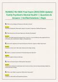 NU664C&sol; NU 664C Final Exam &lpar;2026&sol;2027 Update&rpar; Family Psychiatric Mental Health I &vert; Questions & Answers &vert; Verified Solutions &vert; Regis