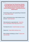 911 Driving School Test 3 Review Exam &vert;&vert;Verified  Exam&excl;&excl;&vert;&vert; Most Recent Exam Actual Complete Real  Exam Questions And Correct Answers &lpar;Verified  Answers&rpar; Already Graded A&plus; &vert; Guaranteed Success&excl;&excl;  Newest Exam&excl;&excl;&excl;