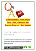 ACAMS AML Exam &lpar;ACAMS 6th Ed 2026&rpar; &ndash; 300 Questions on KYC&comma; FATF&comma; STR&comma; Money Laundering