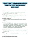 FIN 306 FINAL PRACTICE EXAMINATION 2026 QUESTIONS WITH ANSWERS GRADED A&plus;