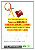 ATI Maternal Newborn Exam &lpar;2026&rpar; &ndash; 180 Questions on Pregnancy&comma; Labor&comma; Postpartum & Newborn Care