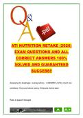 ATI Nutrition Retake Exam &lpar;2026&rpar; &ndash; 120 Questions on Dysphagia&comma; Heart Diet&comma; IBS & Clinical Nutrition