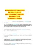 Advanced health assessment 500 exam 1 LATEST QUESTIONS AND VERIFIED ANSWERS 100- GUARANTEED PASSS&period;