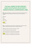 Final Exam&colon; NU664C&sol; NU 664C &lpar;2026&sol;2027 Update&rpar; Family Psychiatric Mental Health II &vert; Questions & Answers &vert; Verified Solutions &vert; Regis