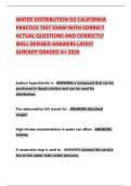 WATER DISTRIBUTION D2 CALIFORNIA PRACTICE TEST EXAM WITH CORRECT ACTUAL QUESTIONS AND CORRECTLY WELL DEFINED ANSWERS LATEST ALREADY GRADED A&plus; 2026
