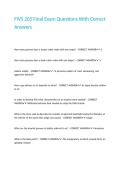 FIVS 205 Final Exam Questions With Correct Answers
