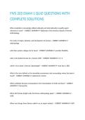 FIVS 205 EXAM 1 QUIZ QUESTIONS WITH COMPLETE SOLUTIONS