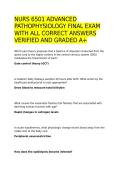 NURS 6501 ADVANCED PATHOPHYSIOLOGY FINAL EXAM WITH ALL CORRECT ANSWERS VERIFIED AND GRADED A&plus;
