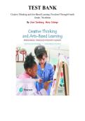 Test Bank for Creative Thinking and Arts-Based Learning&colon; Preschool Through Fourth Grade 7th Edition by Joan Isenberg&comma; Mary Jalongo&comma; Chapter 1-10 &vert; All Chapters