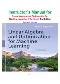 Instructor&grave;s Manual for Linear Algebra and Optimization for Machine Learning&colon; A Textbook 2nd Edition by Charu C&period; Aggarwal isbn-9783031986185