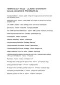 HEMATOLOGY EXAM 1 &lpar;AUBURN UNIVERSITY-SLOAN&rpar; QUESTIONS AND ANSWERS