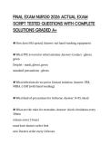FINAL EXAM NUR150 2026 ACTUAL EXAM SCRIPT TESTED QUESTIONS WITH COMPLETE SOLUTIONS GRADED A&plus;
