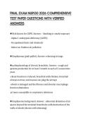 FINAL EXAM NUR150 2026 COMPREHENSIVE TEST PAPER QUESTIONS WITH VERIFIED ANSWERS